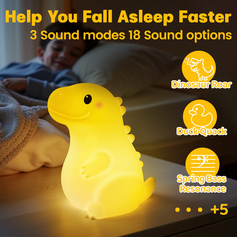 MeWaii® Squishy Silicone Smiley Giant Dinosaur LED Night Light - Perfect Gift for Kids and Girls