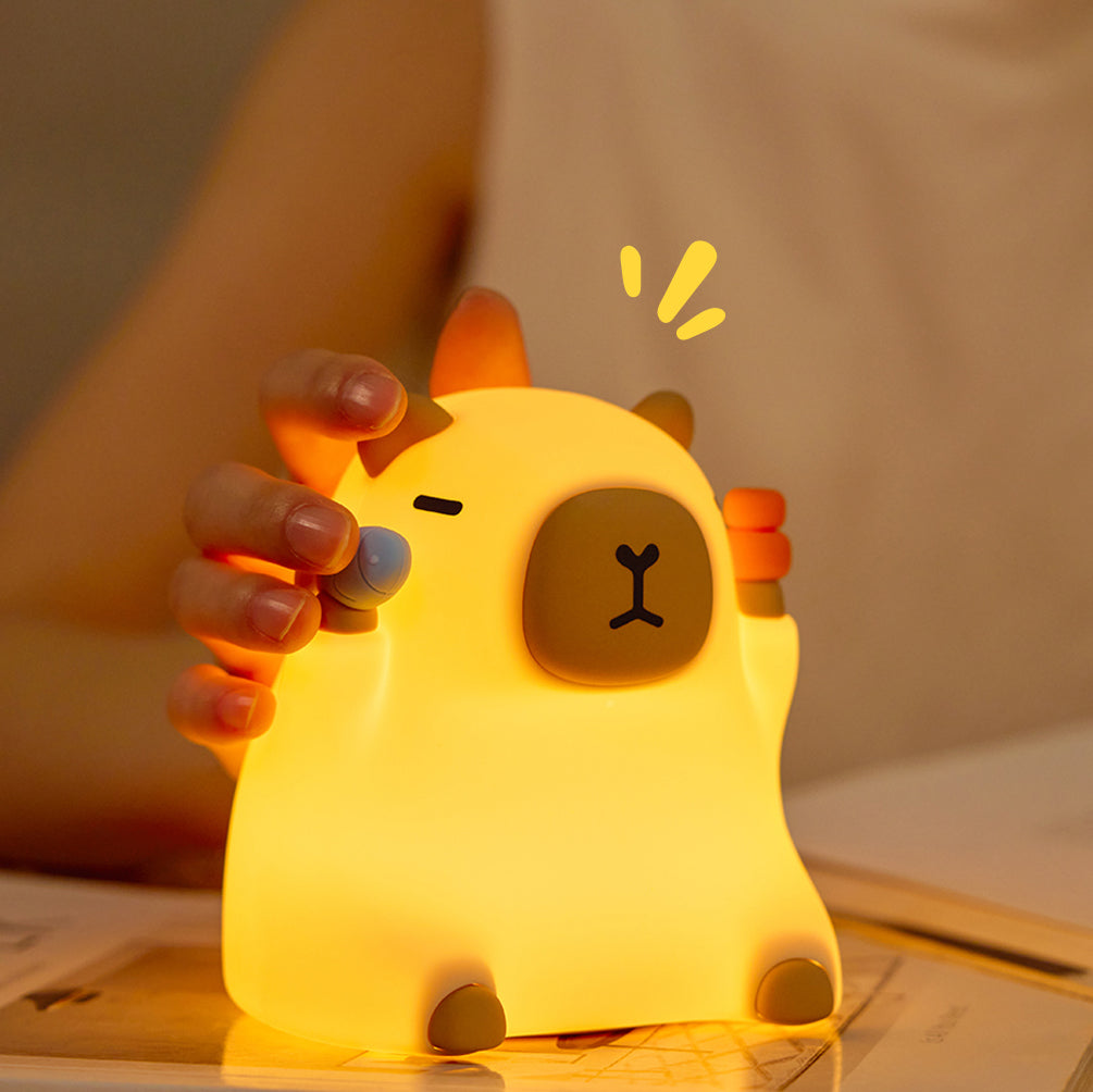 MeWaii® Capybara Funny Sitting Silicone Squishy Night Light Perfect Gift