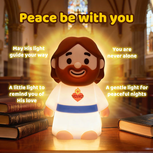 MeWaii® Jesus Peaceful Spiritual Silicone Squishy Night Light Prayer Corner Holy Figure Lamp for Perfect Gift