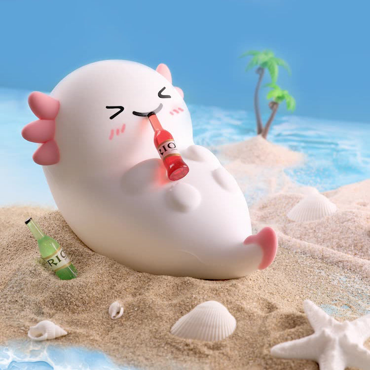 Squishy Silicone Pink Axolotl LED Night Light - Perfect Gift for Kids and Girls