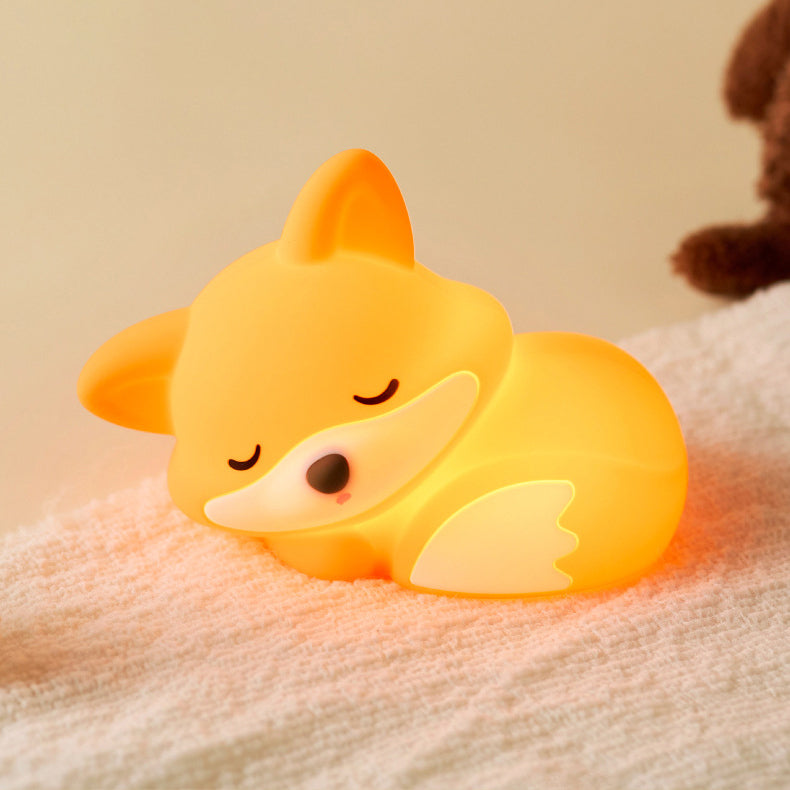 MeWaii® Fox Night Light with Curled Tail Silicone Squishy Animal Design Lamp Perfect Gift