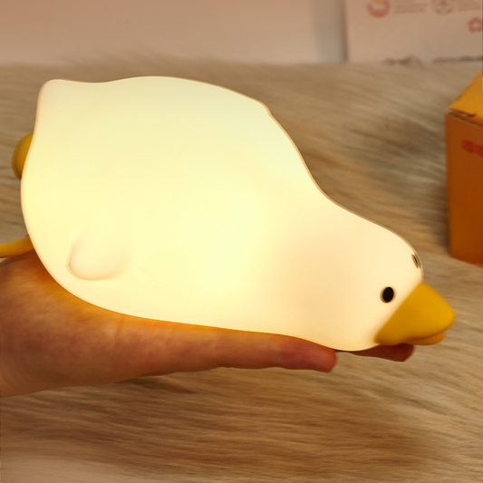 Cute Lying Duck Silicone Squishy Night Light Bedroom Decor Perfect Gift