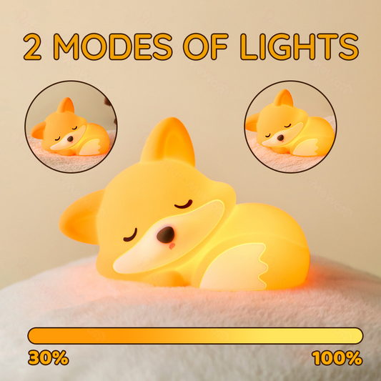 MeWaii® Fox Night Light with Curled Tail Silicone Squishy Animal Design Lamp Perfect Gift