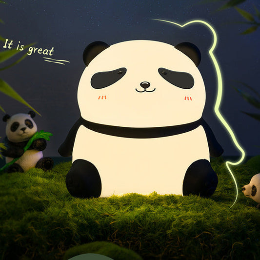 Squishy Silicone Relaxed Panda LED Night Light - Perfect Gift for Kids and Girls