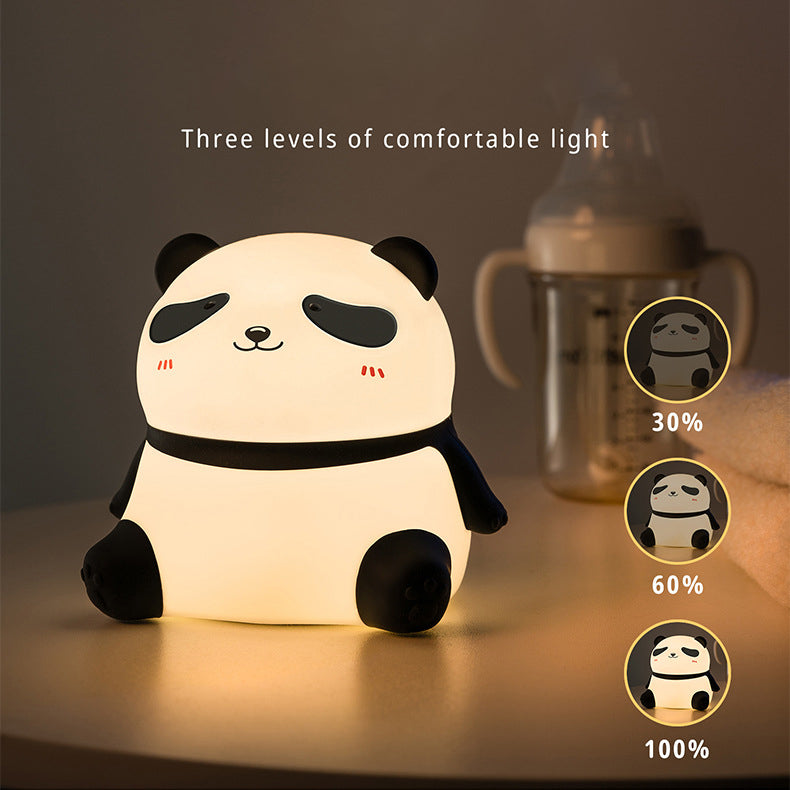 Squishy Silicone Relaxed Panda LED Night Light - Perfect Gift for Kids and Girls