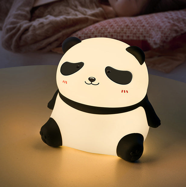 Squishy Silicone Relaxed Panda LED Night Light - Perfect Gift for Kids and Girls