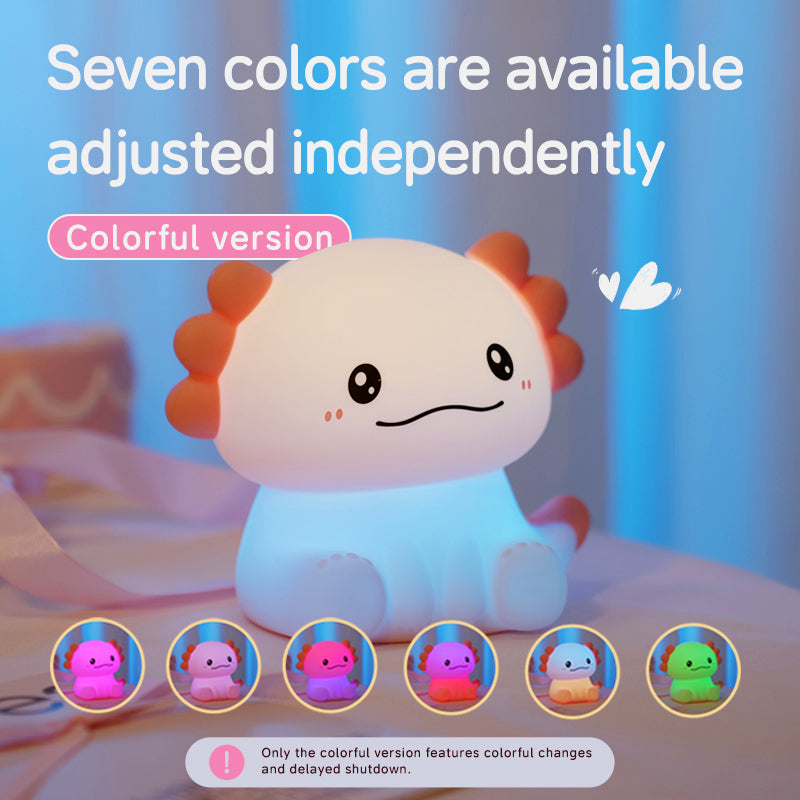 MeWaii® Axolotl Adorable Squishy Silicone Soft Night Light Lamp Best Gift for Girls Kids