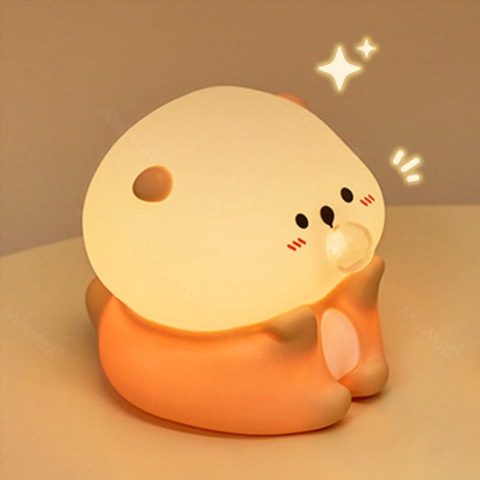 MeWaii® Otter Bubble Blowing Baby Squishy Silicone Night Light Soft Glow Adorable Funny Perfect for Gift