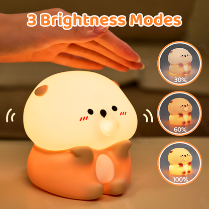 MeWaii® Otter Bubble Blowing Baby Squishy Silicone Night Light Soft Glow Adorable Funny Perfect for Gift