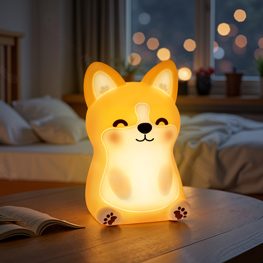 MeWaii® Corgi Puppy Adorable Squishy Silicone  LED Night Light - Perfect Gift for Kids and Girls