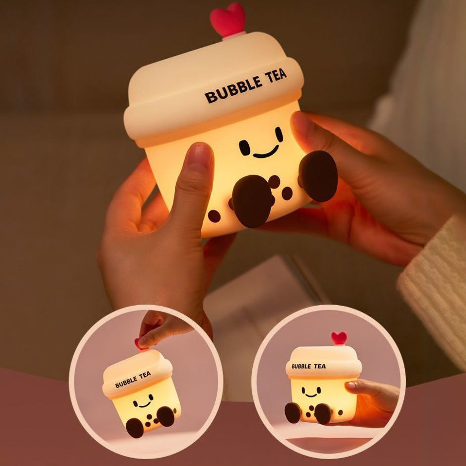 Squishy Silicone Bubble Tea LED Night Light - Perfect Gift for Kids and Girls