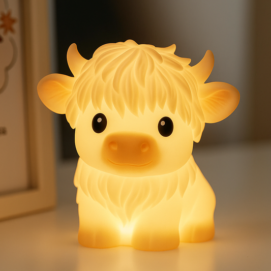 MeWaii® Highland Cow Silicone Squishy LED Night Light - Perfect Gift for Kids and Girls