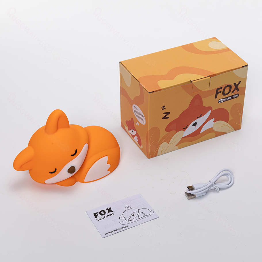 MeWaii® Fox Night Light with Curled Tail Silicone Squishy Animal Design Lamp Perfect Gift