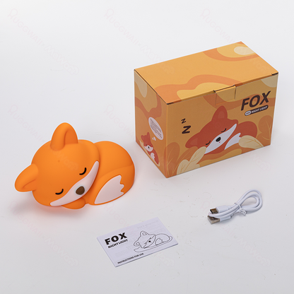 MeWaii® Fox Night Light with Curled Tail Silicone Squishy Animal Design Lamp Perfect Gift