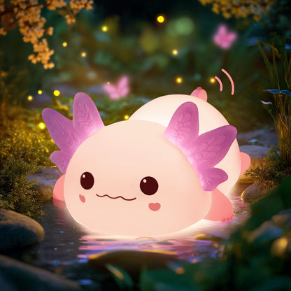 MeWaii® Axolotl Exclusive Design Squishy Silicone LED Night Light - Perfect Gift for Kids and Girls