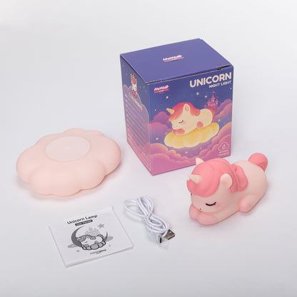 MeWaii® Unicorn Cloud Wireless Charging 2 IN 1 Silicone Squishy Night Light Lamp Perfect Gift