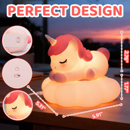MeWaii® Unicorn Cloud Wireless Charging 2 IN 1 Silicone Squishy Night Light Lamp Perfect Gift