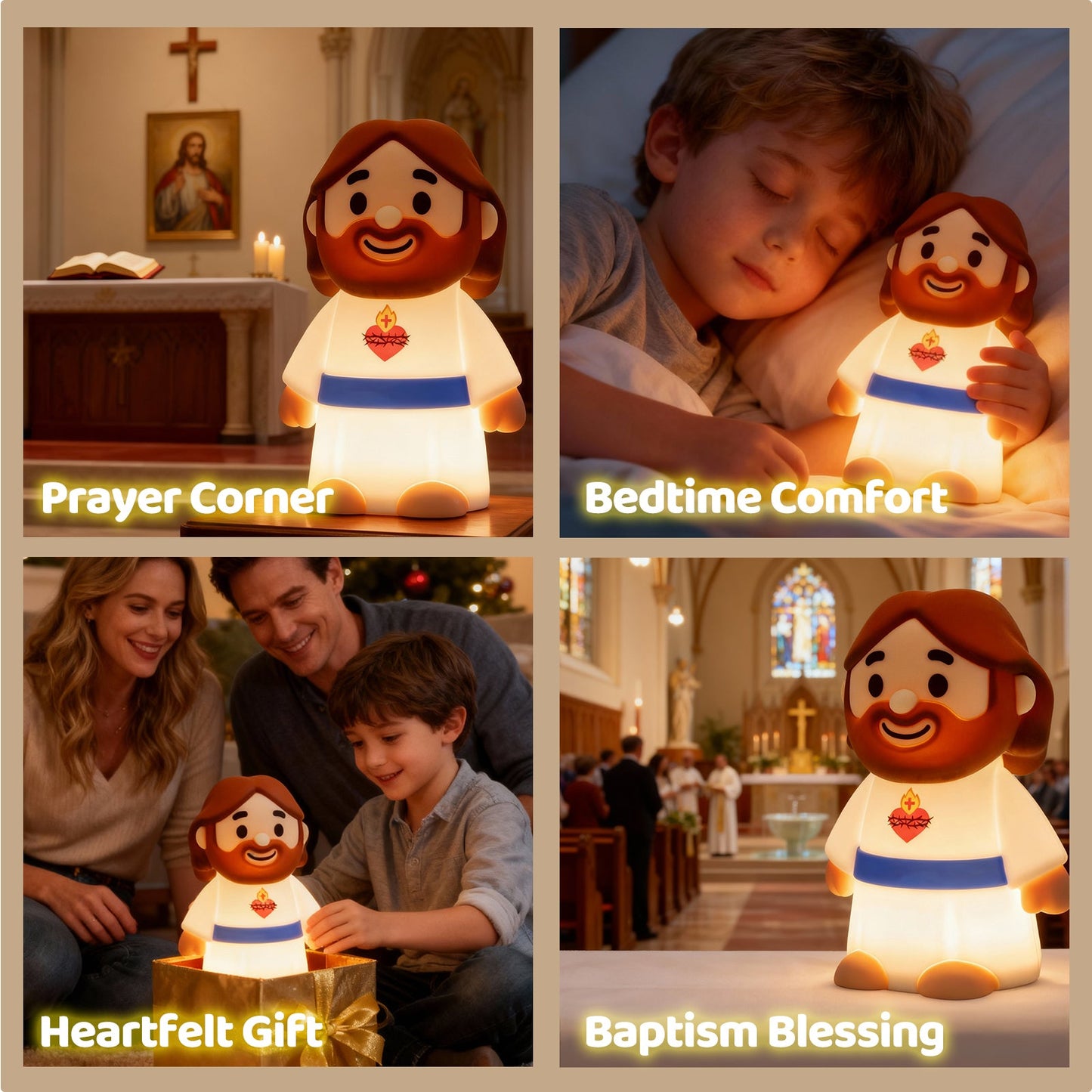 MeWaii® Jesus Peaceful Spiritual Silicone Squishy Night Light Prayer Corner Holy Figure Lamp for Perfect Gift