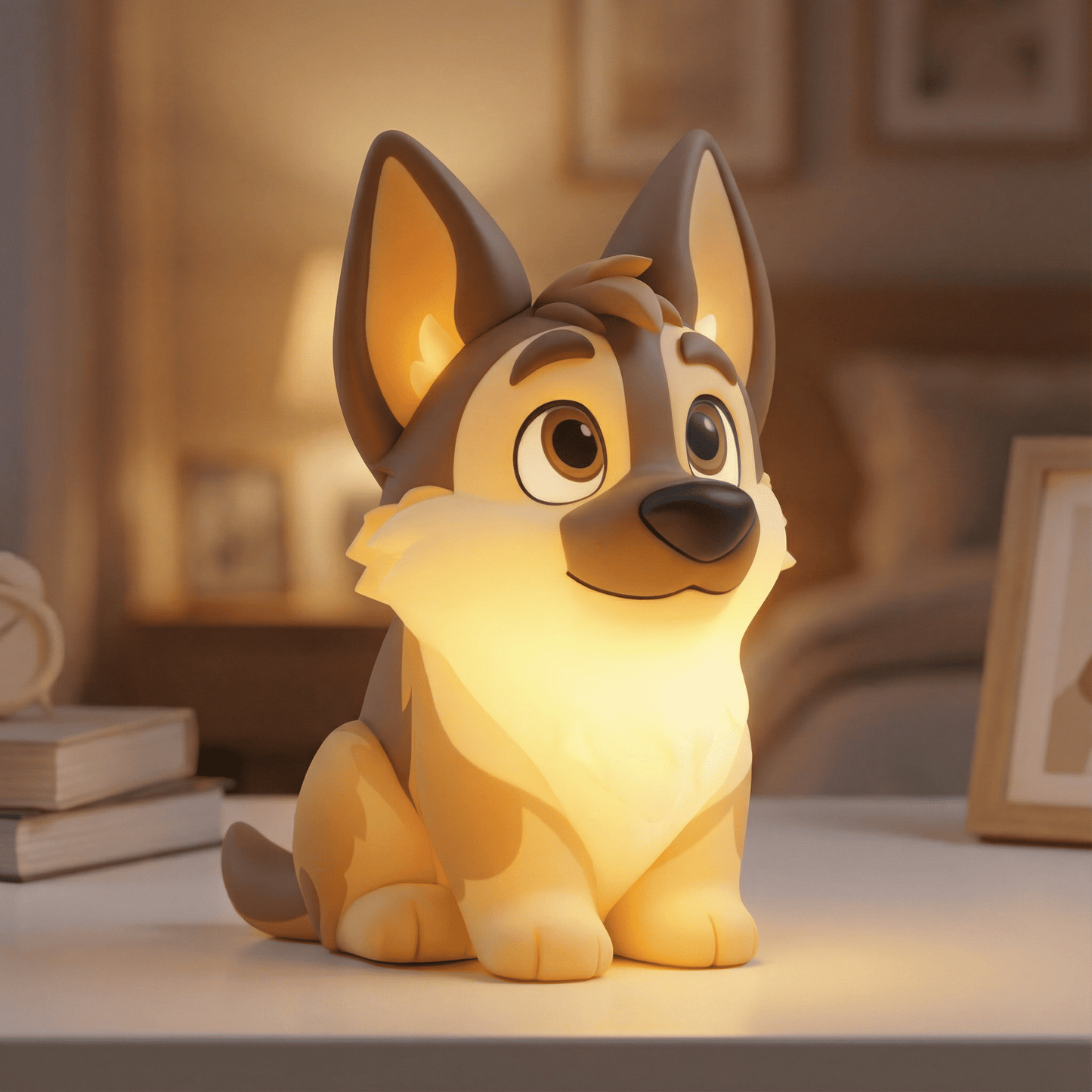 German Shepherd Silicone Squishy Night Light Cute Sitting Dog LED Lamp Perfect Gift