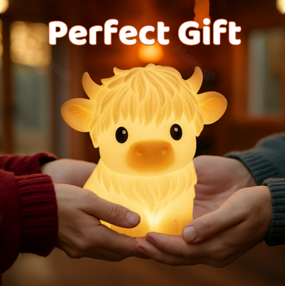 MeWaii® Highland Cow Silicone Squishy LED Night Light - Perfect Gift for Kids and Girls