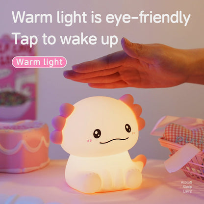 MeWaii® Axolotl Adorable Squishy Silicone Soft Night Light Lamp Best Gift for Girls Kids
