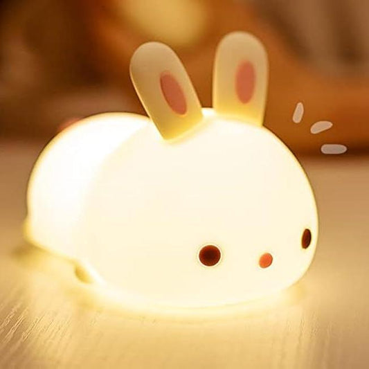 MeWaii® Squishy Silicone Lazy Rabbit LED Night Light - Perfect Gift for Kids and Girls