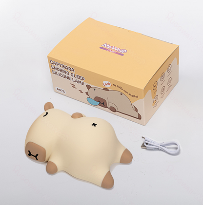 MeWaii® Sleeping Capybara Breathing Squishy Silicone Companion Sound LED Night Light Perfect Gift