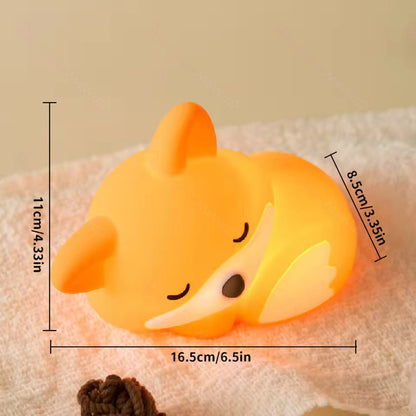 MeWaii® Fox Night Light with Curled Tail Silicone Squishy Animal Design Lamp Perfect Gift