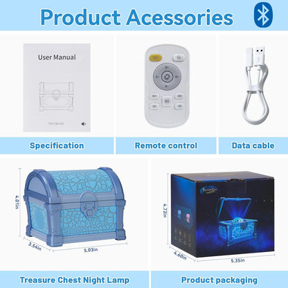 Retro Treasure Box Projection Light Bluetooth Speaker Mini Soundbox Bedroom Atmosphere Night Light Gift