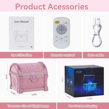 Retro Treasure Box Projection Light Bluetooth Speaker Mini Soundbox Bedroom Atmosphere Night Light Gift