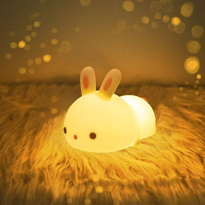MeWaii® Squishy Silicone Lazy Rabbit LED Night Light - Perfect Gift for Kids and Girls
