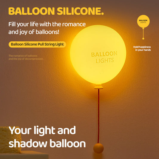 Balloon Silicone Squishy Night Light with String Switch LED Wall Hanging Lamp Perfect Gift