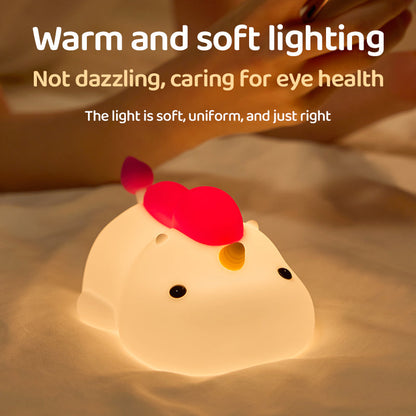 Chubby Unicorn Silicone Squishy Night Light Perfect Gift Sleep Companion Stress Relief