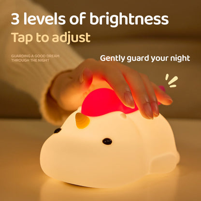 Chubby Unicorn Silicone Squishy Night Light Perfect Gift Sleep Companion Stress Relief