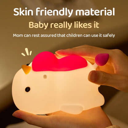 Chubby Unicorn Silicone Squishy Night Light Perfect Gift Sleep Companion Stress Relief