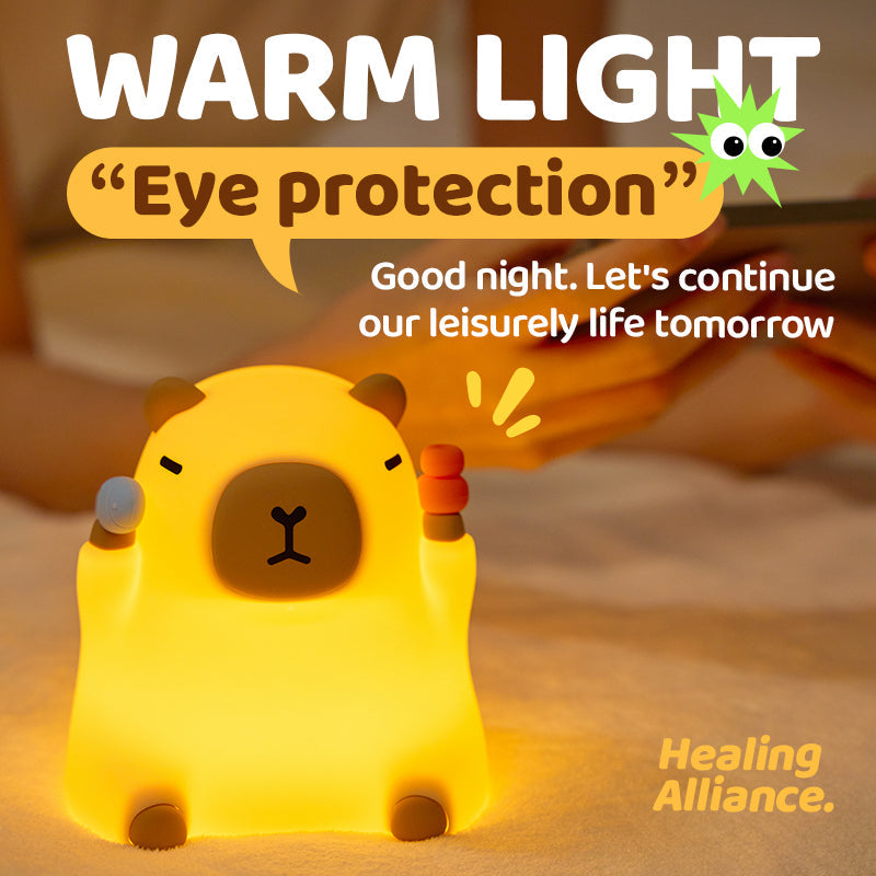MeWaii® Capybara Funny Sitting Silicone Squishy Night Light Perfect Gift