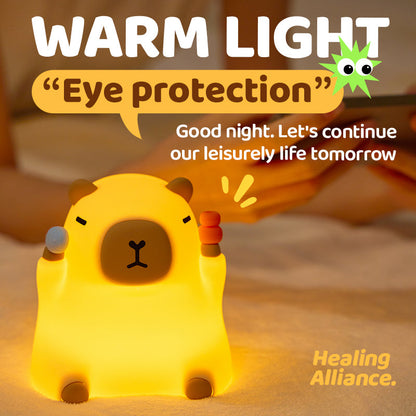MeWaii® Capybara Funny Sitting Silicone Squishy Night Light Perfect Gift