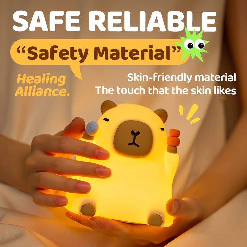 MeWaii® Capybara Funny Sitting Silicone Squishy Night Light Perfect Gift