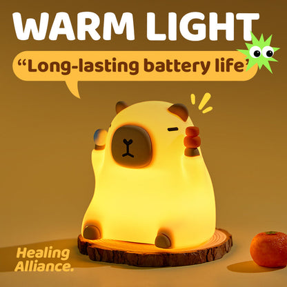 MeWaii® Capybara Funny Sitting Silicone Squishy Night Light Perfect Gift
