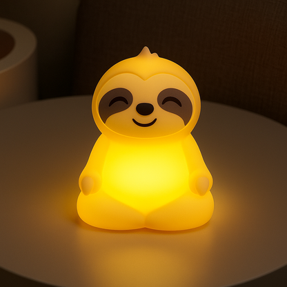 MeWaii® Meditating Sloth Squishy Silicone  Calm Glow Night Light Sitting Pose Lamp Perfect Gift
