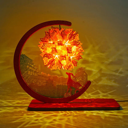 Ukiyo-e Surfing Light and Shadow DIY Paper Cut Lamp - Romantic Gift