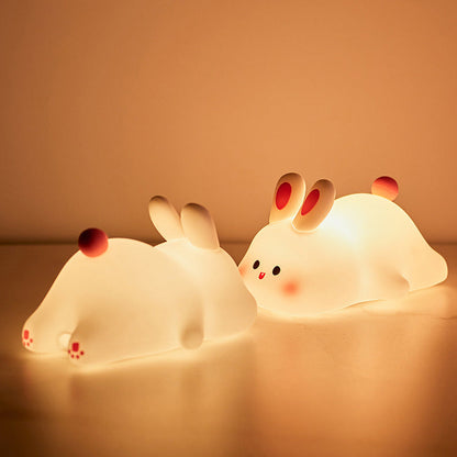 Cute Rabbit LED Squishy Tap Tap Night Light Lamp