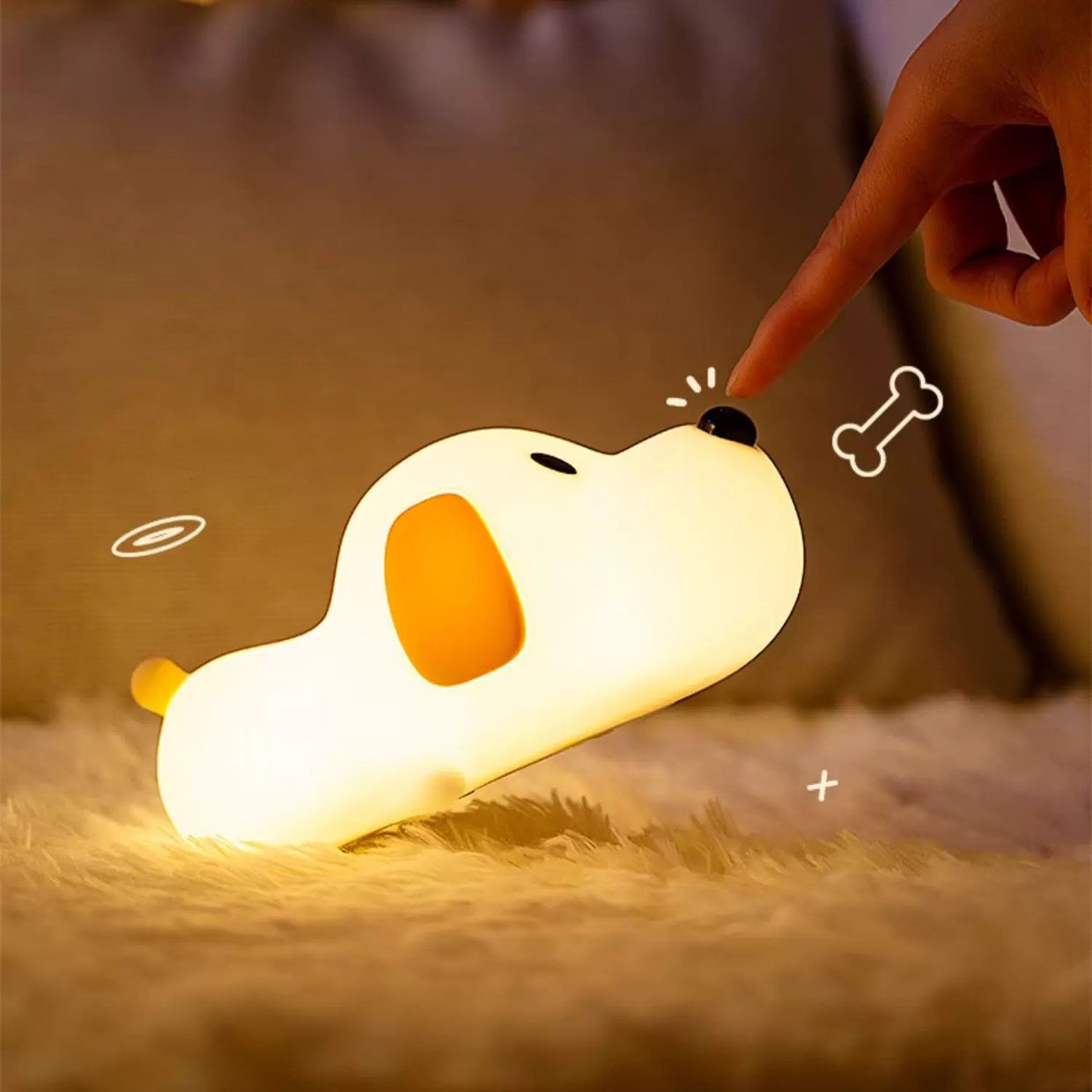 MeWaii® Puppy Silicone Squishy Night Light Gift Cute Droopy Ears and Cozy for Decor Perfect Gift
