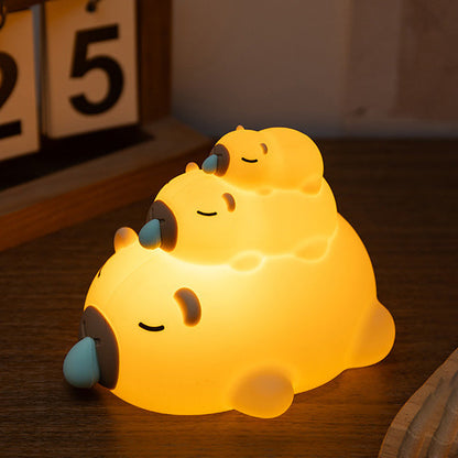 Stacked Capybara Night Light Triple Layer Sleepy Squishy Silicone Perfect Gift