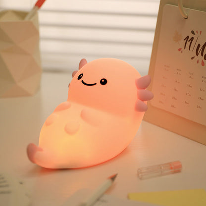 Squishy Silicone Pink Axolotl LED Night Light - Perfect Gift for Kids and Girls