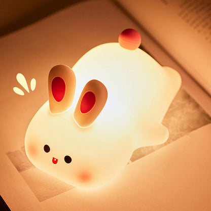 Cute Rabbit LED Squishy Tap Tap Night Light Lamp