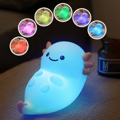 Squishy Silicone Pink Axolotl LED Night Light - Perfect Gift for Kids and Girls