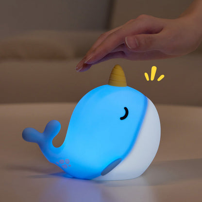 Unicorn Whale Silicone Squishy Night Light Perfect Gift Sleep Companion Stress Relief