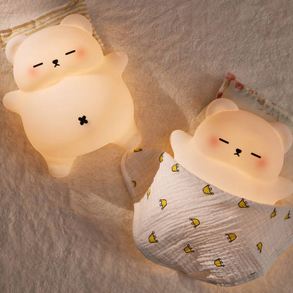 MeWaii® Breathing Bear Snuggly  Squishy Silicone Sleeping Companion Sound LED Night Light Perfect Gift