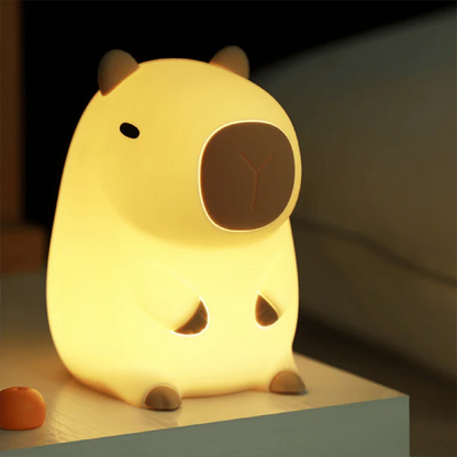 MeWaii® Sleeping Capybara Breathing Squishy Silicone Companion Sound LED Night Light Perfect Gift